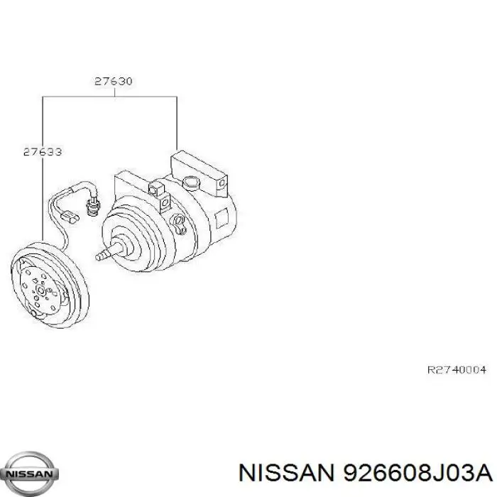 926608J022 Nissan муфта (магнитная катушка компрессора кондиционера)