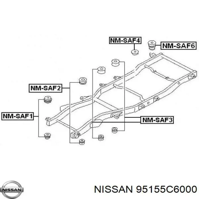 Купить 95155C6000 Nissan/Infiniti Подушка рамы (крепления кузова)