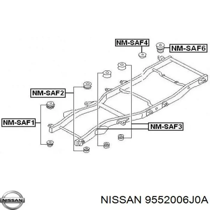 Купить 9552006J0A Nissan/Infiniti Подушка рамы (крепления кузова)