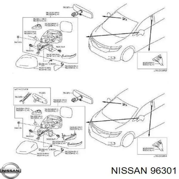 96301 Nissan/Infiniti Зеркало заднего вида правое