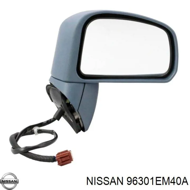 96301EM40A Nissan elemento espelhado do espelho de retrovisão direito