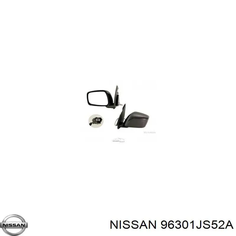 Правое зеркало 96301JS52B Nissan/Infiniti