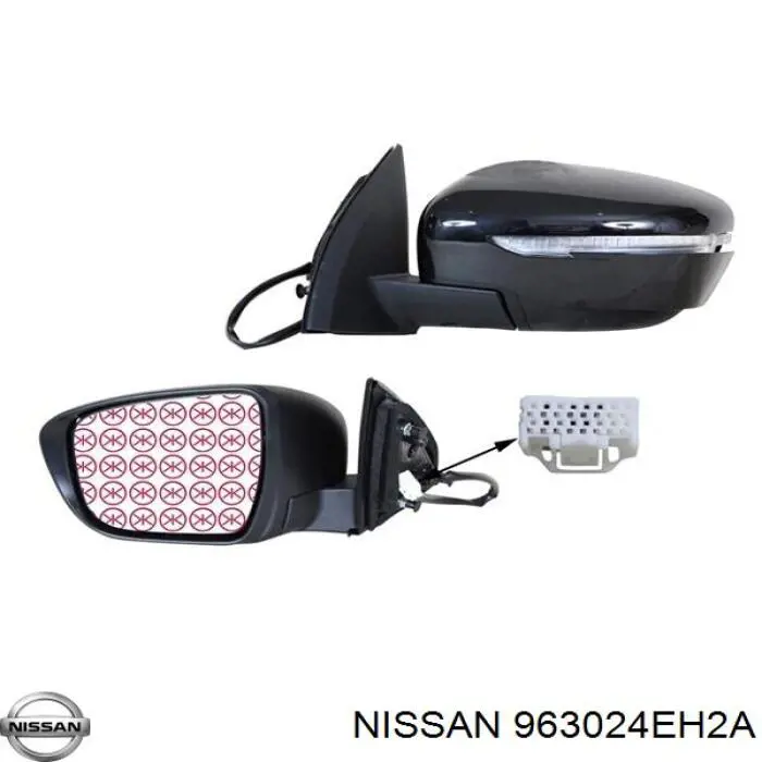 963024EH2A Nissan/Infiniti Левое боковое зеркало