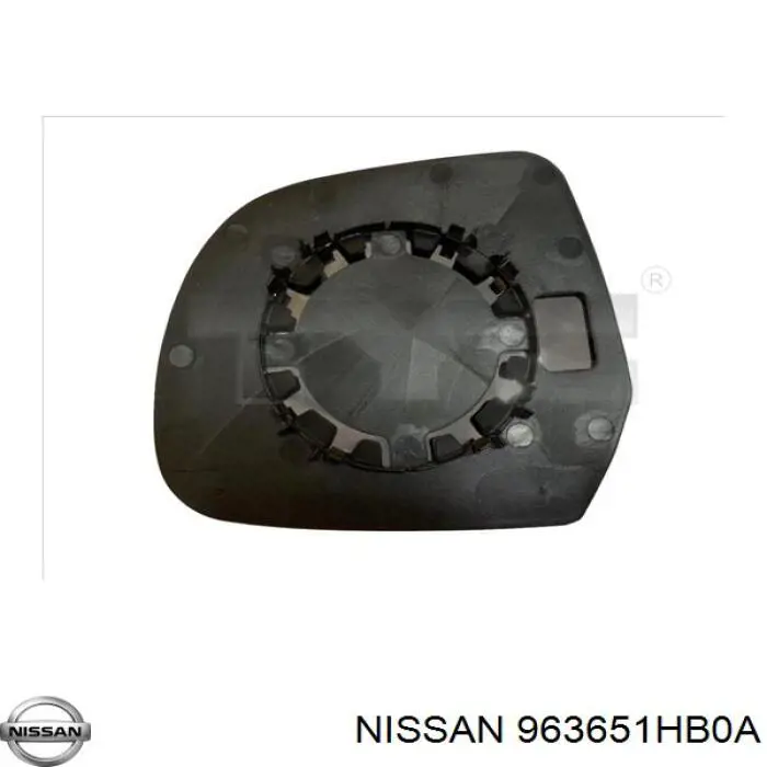 Зеркальный элемент зеркала заднего вида правого Nissan 963651HB0A