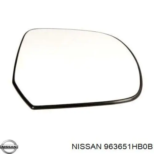 Зеркальный элемент зеркала заднего вида правого Nissan 963651HB0B