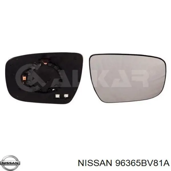 96365BV81A Nissan зеркальный элемент зеркала заднего вида правого