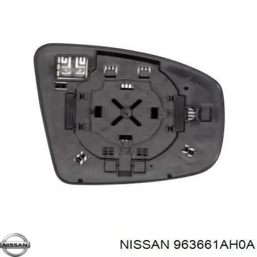 963661AH0A Nissan elemento espelhado do espelho de retrovisão esquerdo
