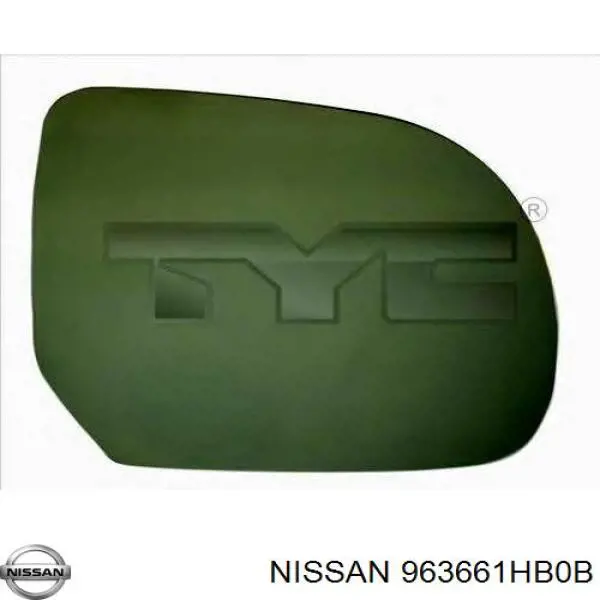 Зеркальный элемент зеркала заднего вида левого Nissan 963661HB0B