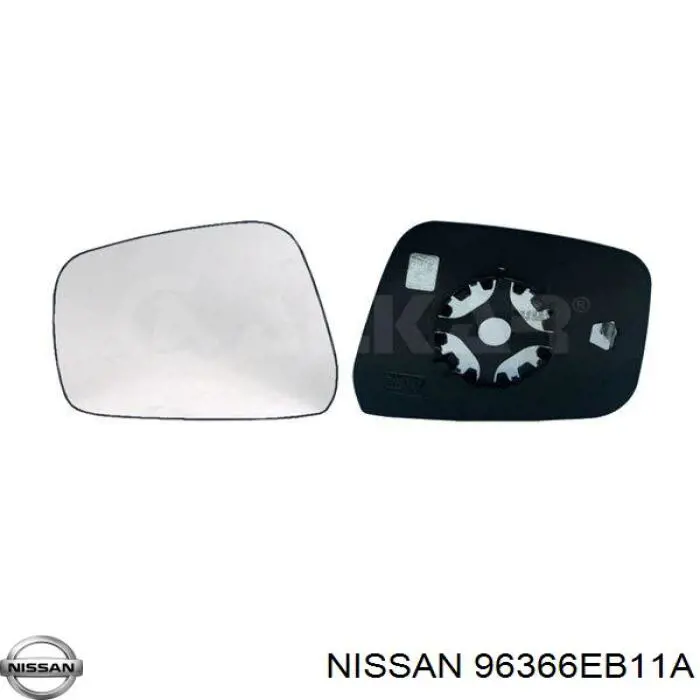 Зеркальный элемент левый NISSAN 96366EB11A
