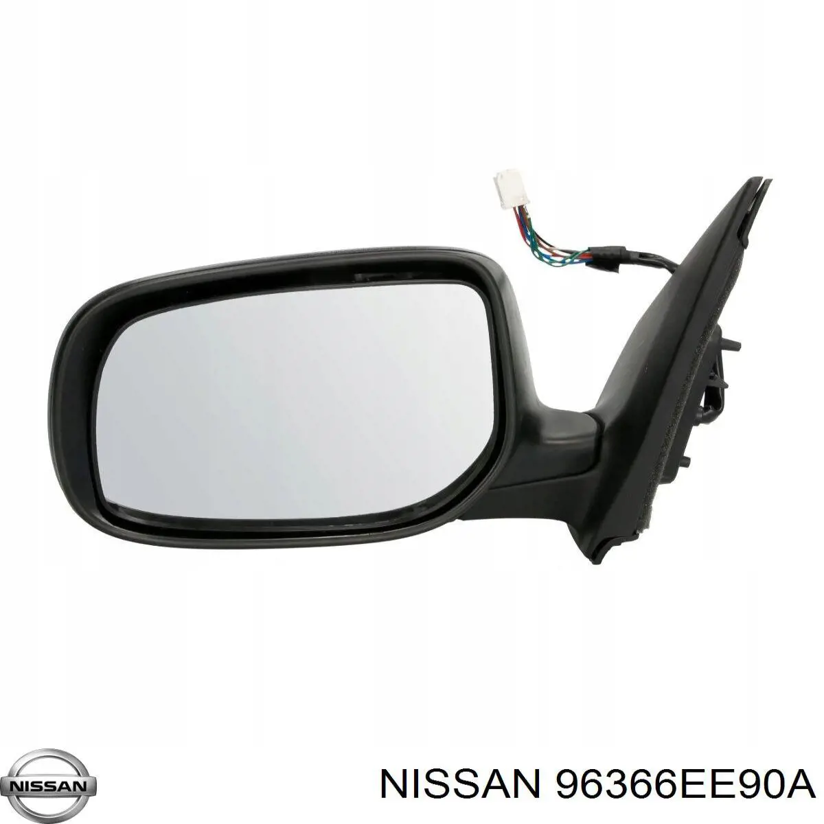 Зеркальный элемент зеркала заднего вида левого Nissan 96366EE90A