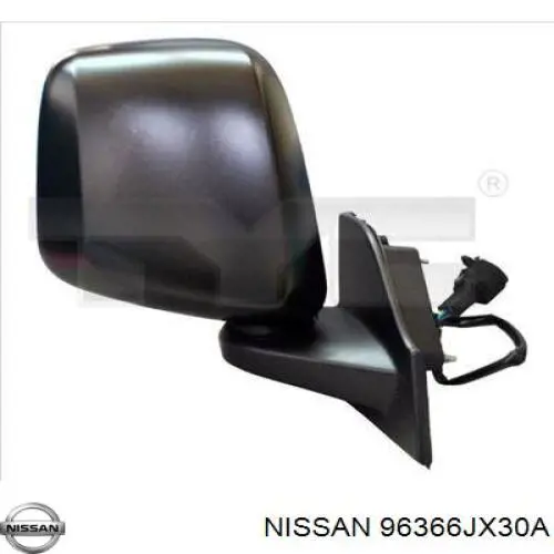 Зеркальный элемент зеркала заднего вида левого NISSAN 96366JX30A