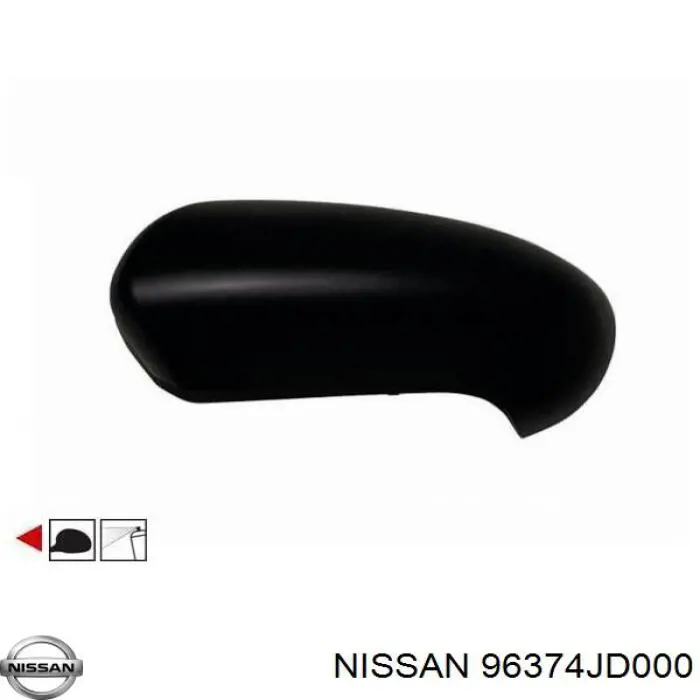 96374JD000 Nissan placa sobreposta (tampa do espelho de retrovisão esquerdo)