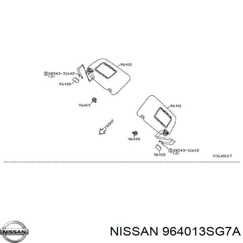  Козырек солнцезащитный Nissan LEAF 