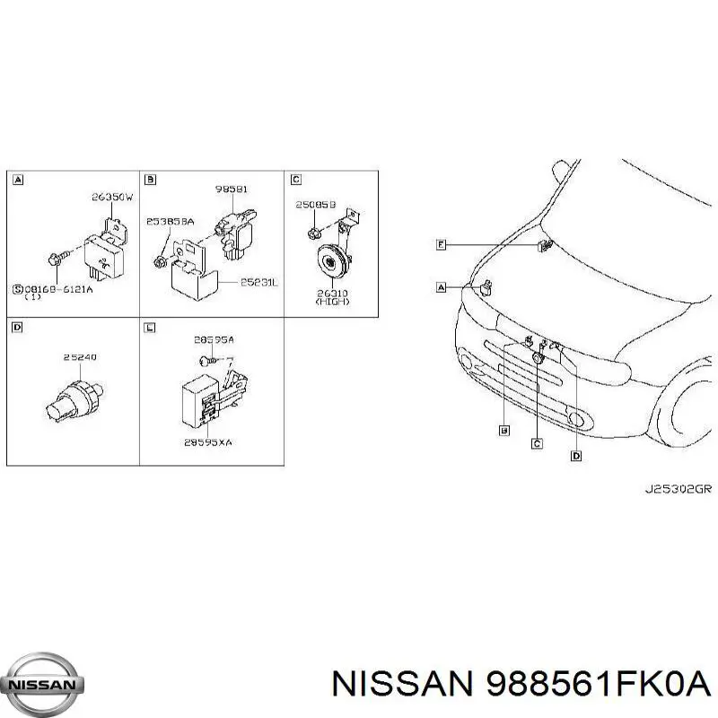  988561FK0A Nissan/Infiniti