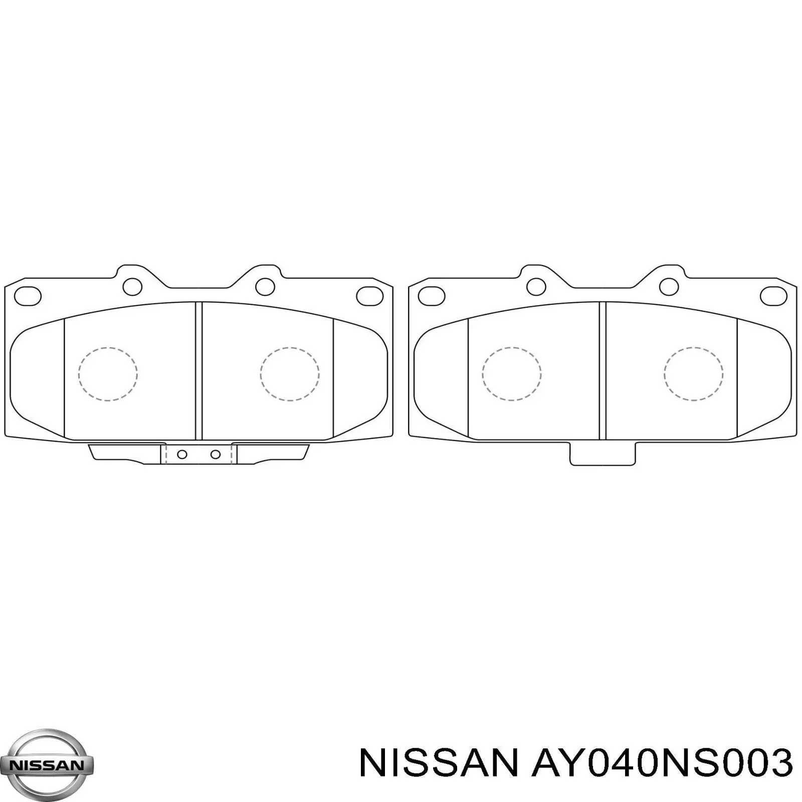AY040NS003 Nissan колодки тормозные передние дисковые