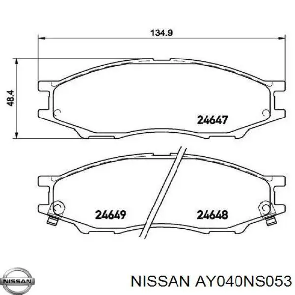 Передние тормозные колодки AY040NS053 Nissan