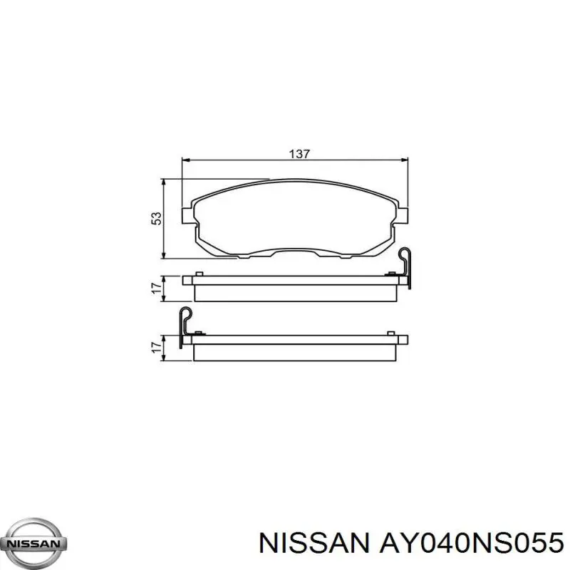 AY040NS055 Nissan/Infiniti Колодки передние