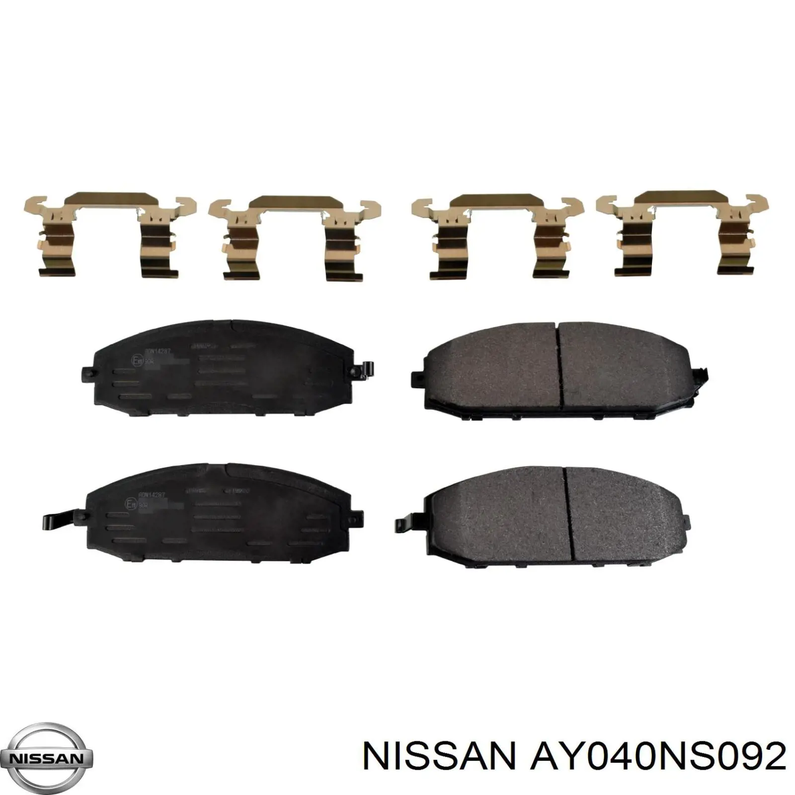 AY040NS092 Nissan колодки тормозные передние дисковые