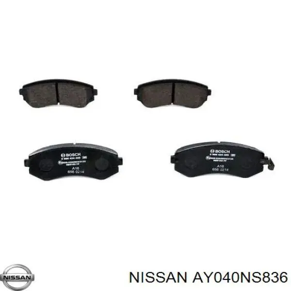 Передние тормозные колодки AY040NS836 Nissan