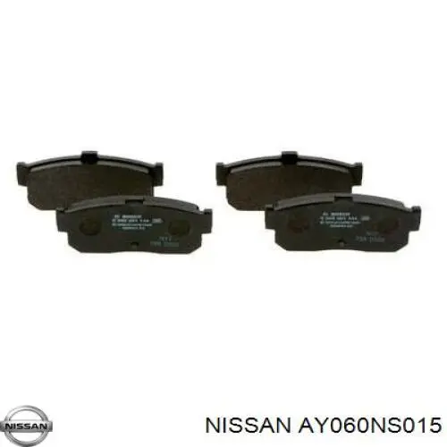 AY060 NS015 Nissan колодки тормозные задние дисковые