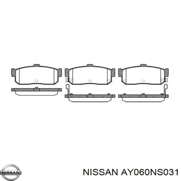 Задние тормозные колодки AY060NS031 Nissan