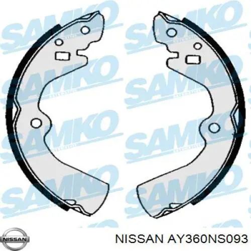 AY360NS093 Nissan колодки тормозные задние барабанные