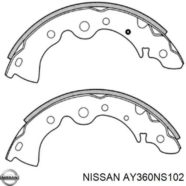 Задние барабанные колодки AY360NS102 Nissan