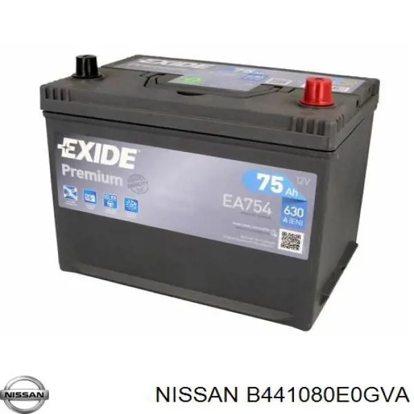 Купить B441080E0GVA Nissan/Infiniti Батарея аккумуляторная