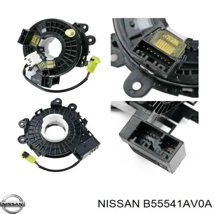 B55541AV0A Nissan кольцо airbag контактное, шлейф руля