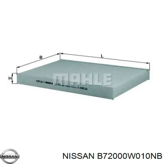 Купить B72000W010NB Nissan/Infiniti Фильтр салона угольный