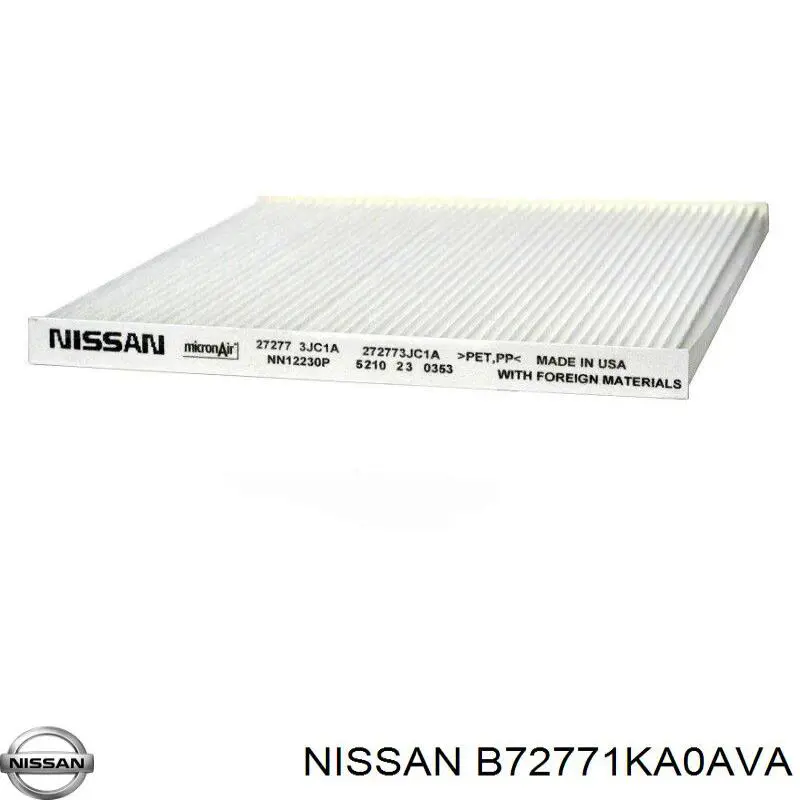 Фильтр воздушный отопителя Nissan/Infiniti B72771KA0AVA цена, от 23.84 USD