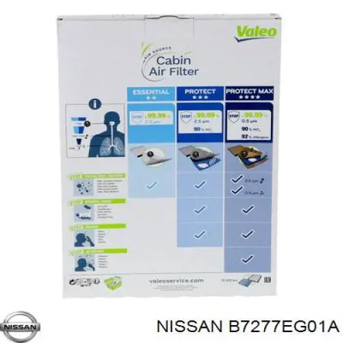 Купить B7277EG01A Nissan/Infiniti Фильтр салона угольный