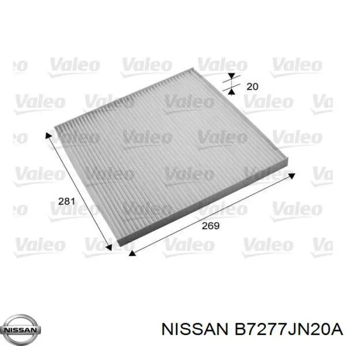Фильтр воздушный отопителя Nissan/Infiniti B7277JN20A цена, от 4.69 USD