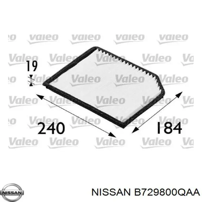 Фильтр воздушный отопителя Nissan/Infiniti B729800QAA цена, от 2.82 USD