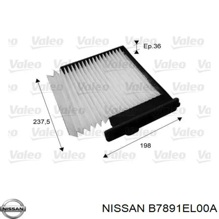 B7891EL00A Nissan фильтр салона