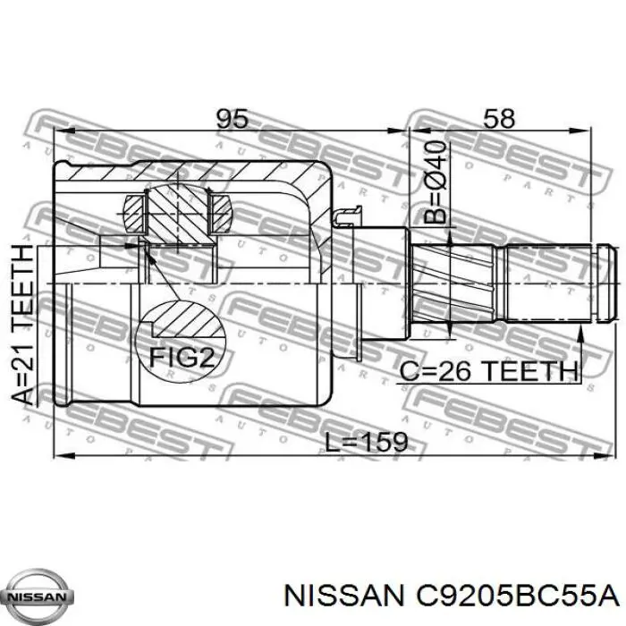 Крестовина гранаты Nissan/Infiniti C9205BC55A цена, от 13.54 USD