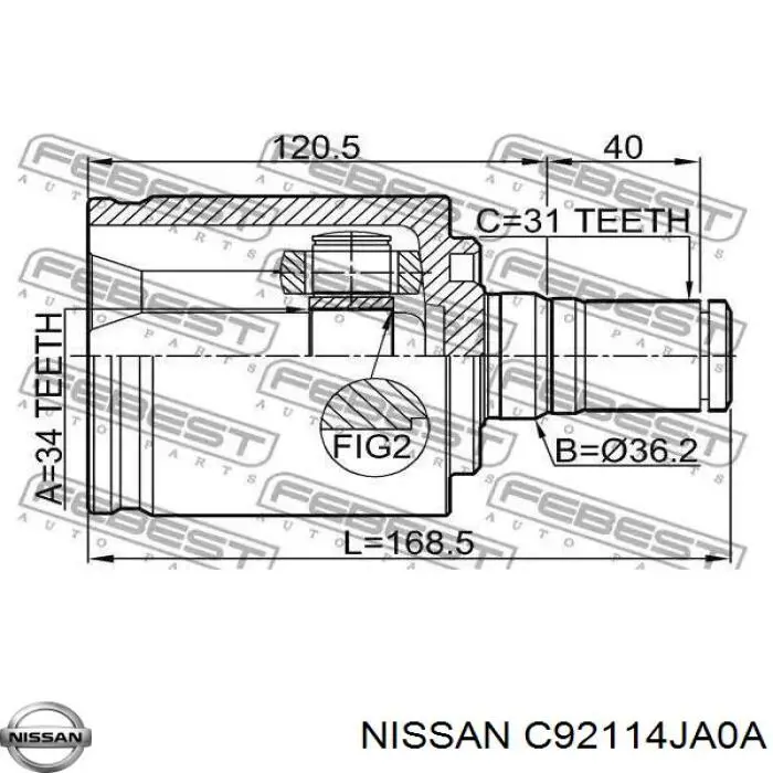 C92114JA0A Nissan/Infiniti Наружная граната