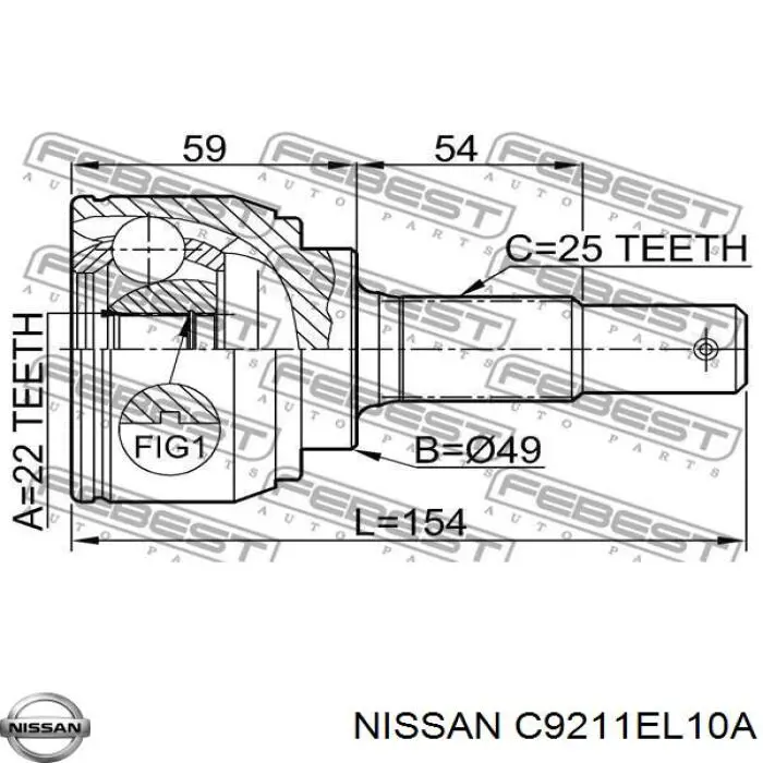 Купить C9211EL10A Nissan/Infiniti Внешняя граната