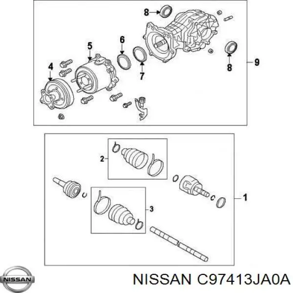Пыльник шарнира угловых скоростей внутренний передний Nissan/Infiniti C97413JA0A цена, от 41.61 USD