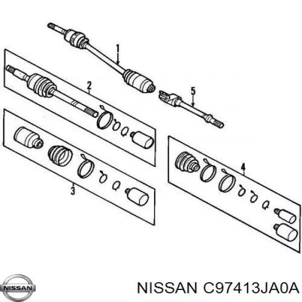 Купить C97413JA0A Nissan/Infiniti Пыльник гранаты внутренний, передней полуоси