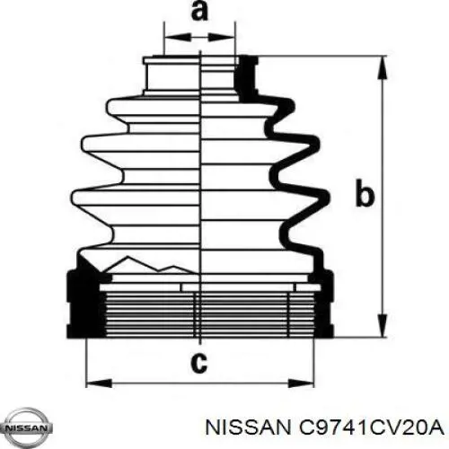 Купить C9741CV20A Nissan/Infiniti Пыльник гранаты внутренний, передней полуоси