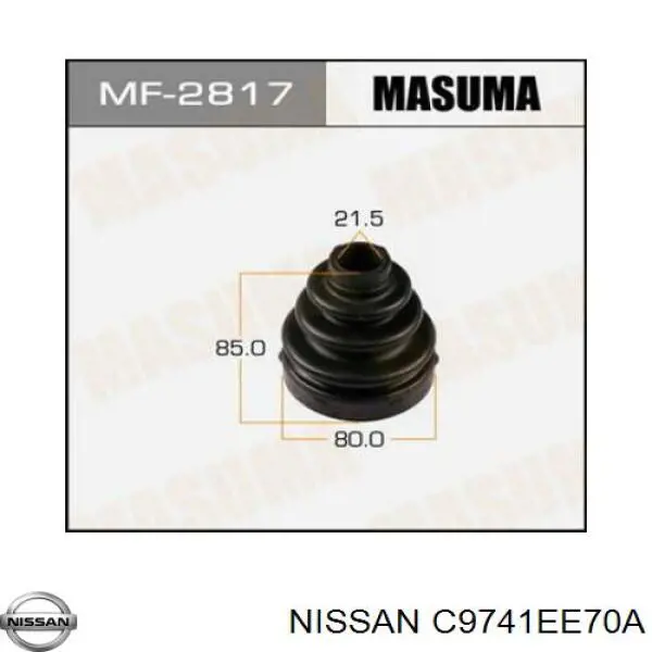 C9741EE70A Nissan bota de proteção interna direita de junta homocinética do semieixo dianteiro