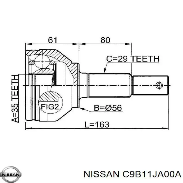 Купить C9B11JA00A Nissan/Infiniti Внешняя граната