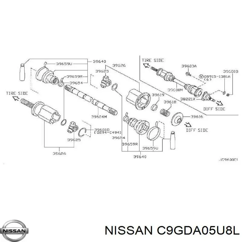 Fuelle, árbol de transmisión delantero interior C9GDA05U8L Nissan/Infiniti