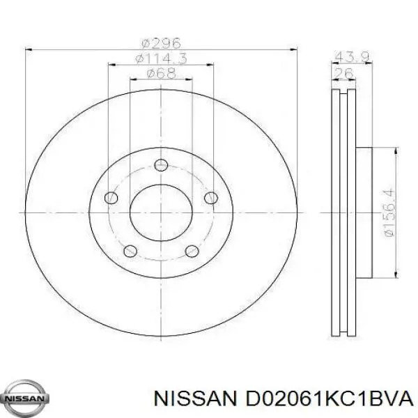 D02061KC1BVA Nissan диск тормозной передний