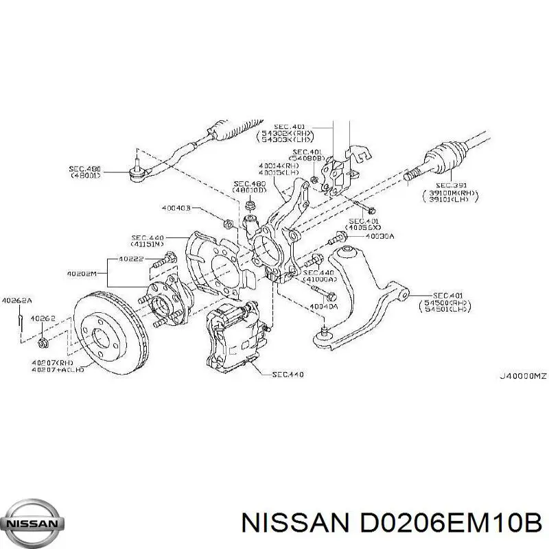 Передние тормозные диски D0206EM10B Nissan