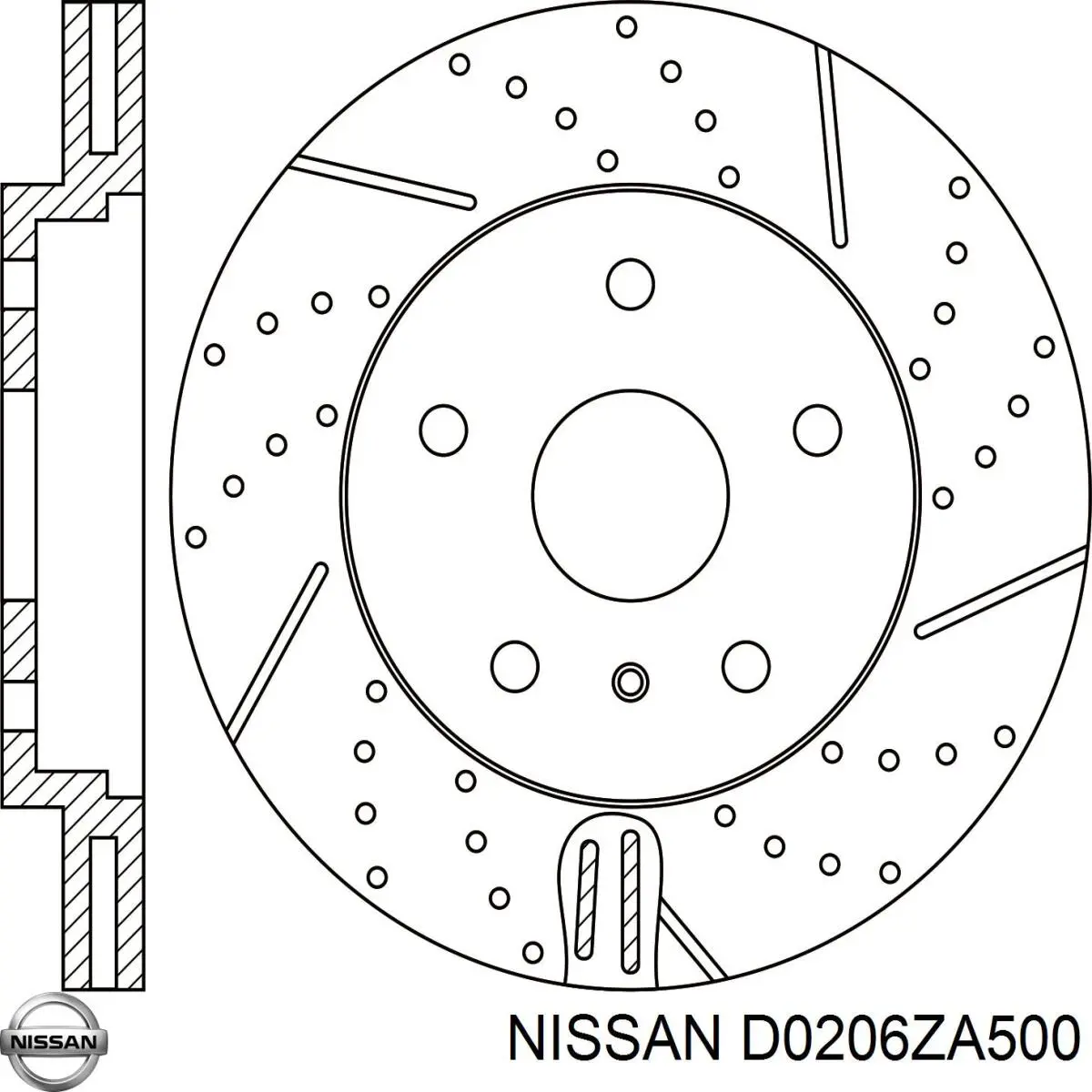 Передние тормозные диски D0206ZA500 Nissan