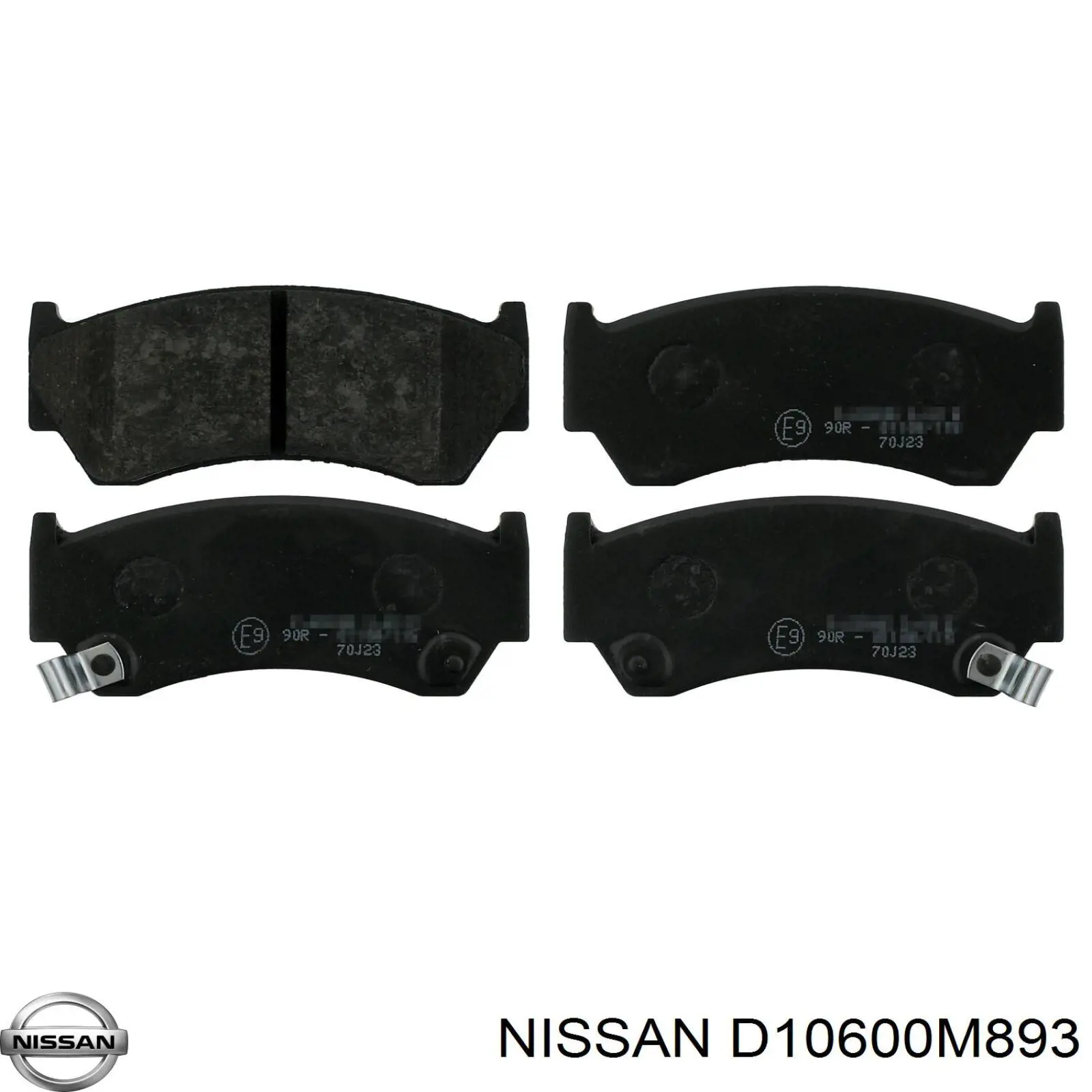 D10600M893 Nissan колодки тормозные передние дисковые