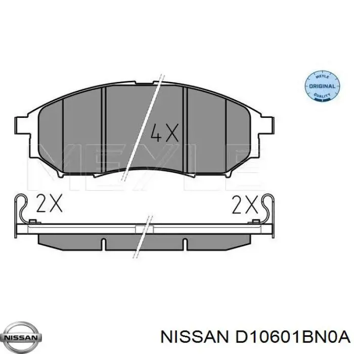 Передние тормозные колодки D10601BN0A Nissan