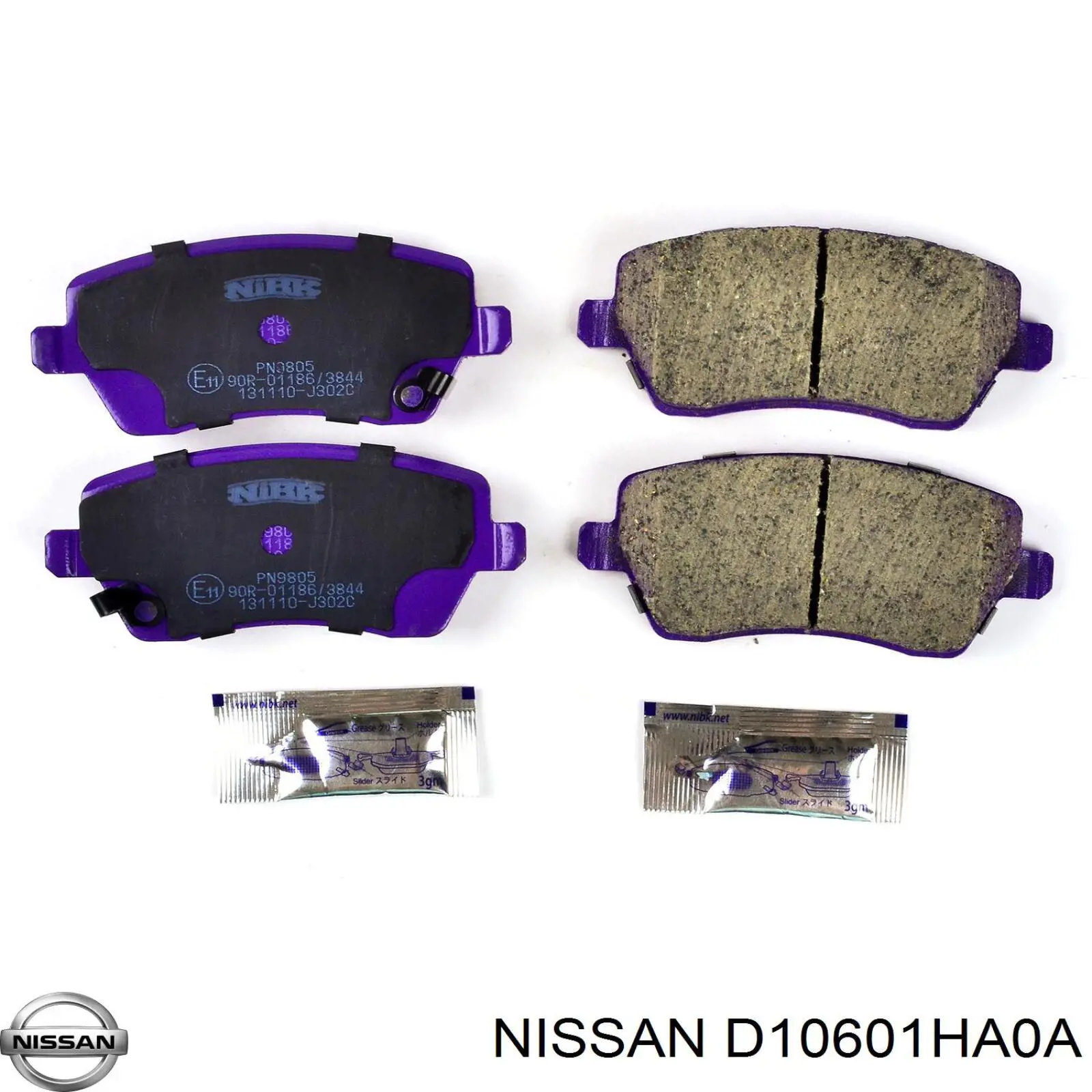 D10601HA0A Nissan колодки тормозные передние дисковые